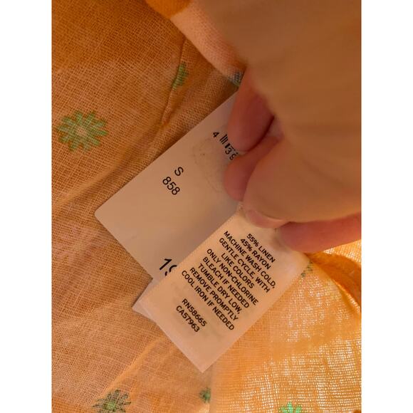 Abound Orange Asterisk Floral Linen Mini Skirt Size Small NEW - Picture 5 of 6